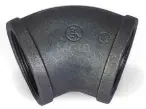 [CNR0019] CODO NEGRO DE 45°, ROSCAS NPT UL/FM  4"